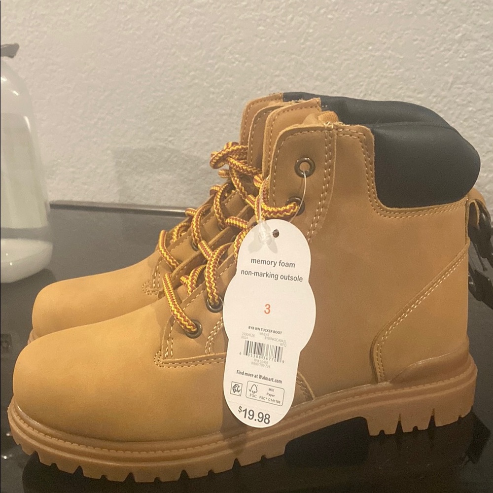Tan Boots with Black Collar